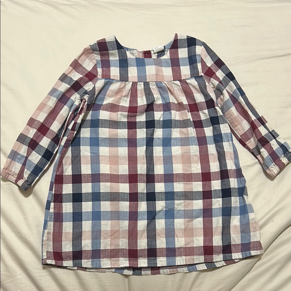 H&M Kids Casual Dress - Blue, Pink, White Plaid 2-3T